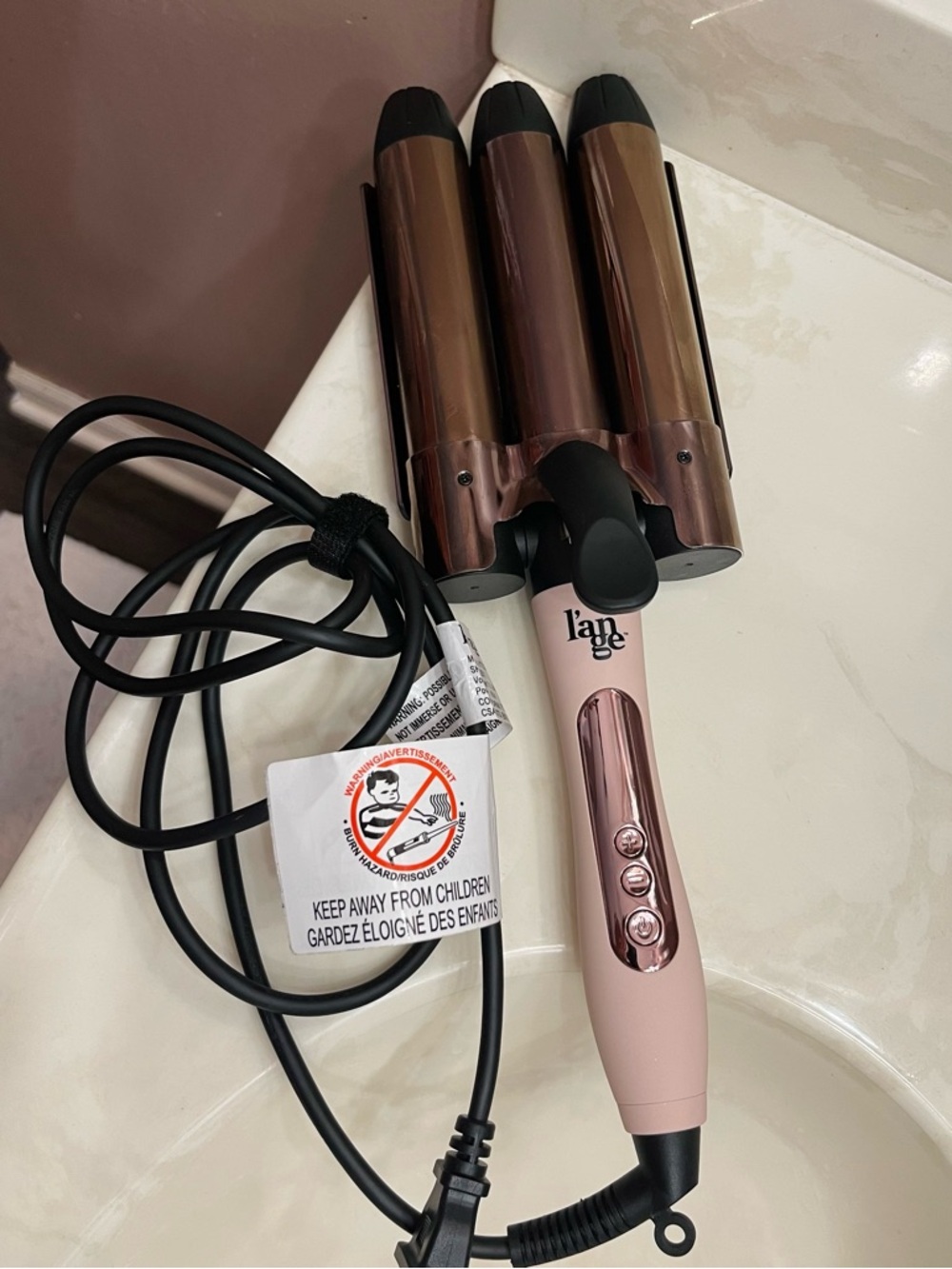 L'ange Hair Le Tridente Titanium 3-Barrel Waving Iron